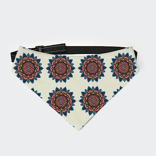 Bohemian Boho Floral Hunde-Bandana-Halsband, Haustier-Dreiecksschal, Katzen-Halstuch mit Verstellbarer Schnalle Bohemian Boho Floral Hunde-Bandana-Halsband, Haustier-Dreiecksschal, Katzen-Halstuch mit Verstellbarer Schnalle von FJQWKLF