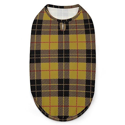Clanacleodcottish Tartan Plaid Hundehemd, Sommer-T-Shirt für Haustiere, weiches, ärmelloses Tanktop, Haustierkleidung, formelle Kleidung für alle Welpen und Katzen, Größe S Clanacleodcottish Tartan Plaid Hundehemd, Sommer-T-Shirt für Haustiere, weiches, ärmelloses Tanktop, Haustierkleidung, formelle Kleidung für alle Welpen und Katzen, Größe S von FJQWKLF