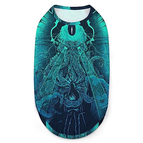 Cthulhu Hundehemd, Sommer-T-Shirt für Haustiere, weiches, ärmelloses Tanktop, Haustierkleidung, formelle Kleidung für alle Welpen und Katzen, Größe XL Cthulhu Hundehemd, Sommer-T-Shirt für Haustiere, weiches, ärmelloses Tanktop, Haustierkleidung, formelle Kleidung für alle Welpen und Katzen, Größe XL von FJQWKLF