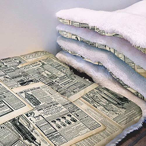 FJQWKLF Cremefarbenes Sepia, selbsterwärmende Haustier-Pads, Decke, Welpen-Haustier-Pad, Zeitungsseiten, Modemagazin mit Thermisch wärmendem, körperwärmereflektierendem Kernpolster, waschbar, antik FJQWKLF Cremefarbenes Sepia, selbsterwärmende Haustier-Pads, Decke, Welpen-Haustier-Pad, Zeitungsseiten, Modemagazin mit Thermisch wärmendem, körperwärmereflektierendem Kernpolster, waschbar, antik von FJQWKLF