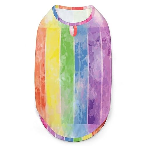 Falling Rainbow Hundehemd, Sommer-T-Shirt für Haustiere, weiches, ärmelloses Tanktop, Haustierkleidung, formelle Kleidung für alle Welpen und Katzen, XX-Large Falling Rainbow Hundehemd, Sommer-T-Shirt für Haustiere, weiches, ärmelloses Tanktop, Haustierkleidung, formelle Kleidung für alle Welpen und Katzen, XX-Large von FJQWKLF