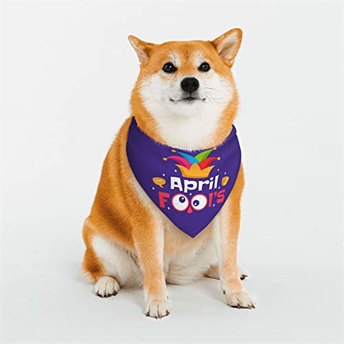 Happy April Fools' Day, lustiges Muster, verstellbare Hundekostüme, Bandana-Passform, dreieckig, wendbar, Doppel-Design, Haustier-Schal, Größe M von FJQWKLF