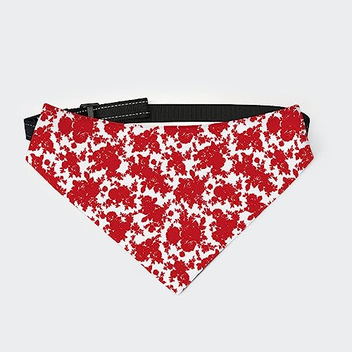 Hunde-Bandana-Halsband mit Rosen-Blumenmuster, Dreieckstuch für Haustiere, Katzen-Halstuch mit Verstellbarer Schnalle Hunde-Bandana-Halsband mit Rosen-Blumenmuster, Dreieckstuch für Haustiere, Katzen-Halstuch mit Verstellbarer Schnalle von FJQWKLF