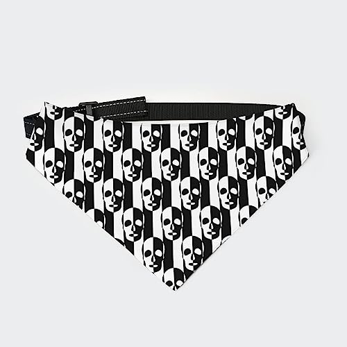 Hunde-Bandana-Halsband mit Totenkopf-Streifen, Dreieckstuch für Haustiere, Katzen-Halstuch mit Verstellbarer Schnalle von FJQWKLF