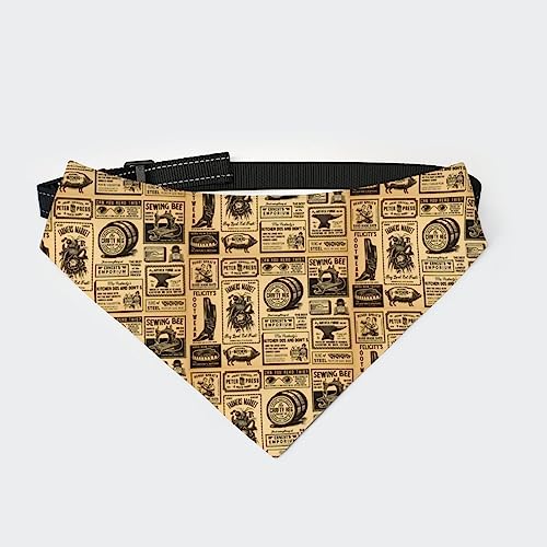 Hundehalstuch im Vintage-Retro-Zeitungsstil, Halsband für Haustiere, Dreieckstuch, Katzenhalstuch mit Verstellbarer Schnalle Hundehalstuch im Vintage-Retro-Zeitungsstil, Halsband für Haustiere, Dreieckstuch, Katzenhalstuch mit Verstellbarer Schnalle von FJQWKLF