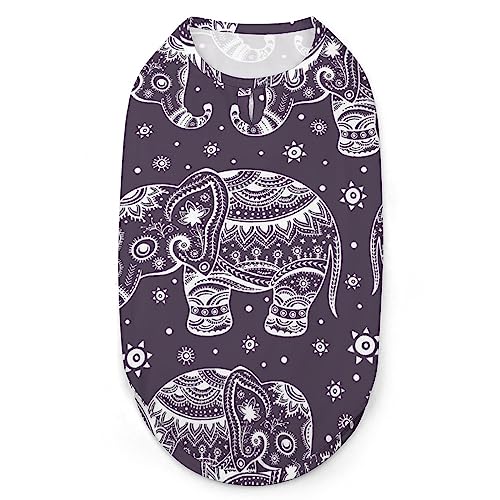 Hundehemd mit Cartoon-Motiv, süßer Elefant, Sommer-T-Shirt für Haustiere, weiches, ärmelloses Tanktop, Haustierkleidung, formelle Kleidung für alle Welpen und Katzen, Größe L Hundehemd mit Cartoon-Motiv, süßer Elefant, Sommer-T-Shirt für Haustiere, weiches, ärmelloses Tanktop, Haustierkleidung, formelle Kleidung für alle Welpen und Katzen, Größe L von FJQWKLF