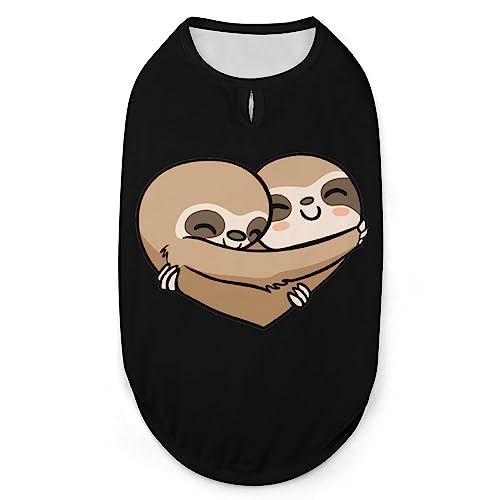 Hundehemd mit Faultier-Herz, Sommer-T-Shirt für Haustiere, weiches, ärmelloses Tanktop, Haustierkleidung, formelle Kleidung für alle Welpen und Katzen, Größe L Hundehemd mit Faultier-Herz, Sommer-T-Shirt für Haustiere, weiches, ärmelloses Tanktop, Haustierkleidung, formelle Kleidung für alle Welpen und Katzen, Größe L von FJQWKLF