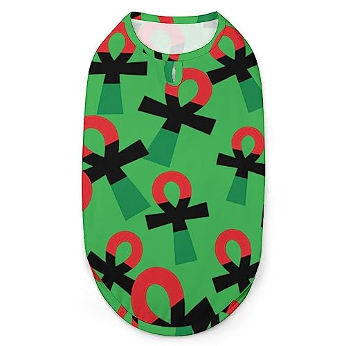 Hundehemd mit afrikanischer Ankh-Flagge, Sommer-T-Shirt für Haustiere, weiches, ärmelloses Tanktop, Haustierkleidung, formelle Kleidung für alle Welpen und Katzen, Größe XX-Large Hundehemd mit afrikanischer Ankh-Flagge, Sommer-T-Shirt für Haustiere, weiches, ärmelloses Tanktop, Haustierkleidung, formelle Kleidung für alle Welpen und Katzen, Größe XX-Large von FJQWKLF