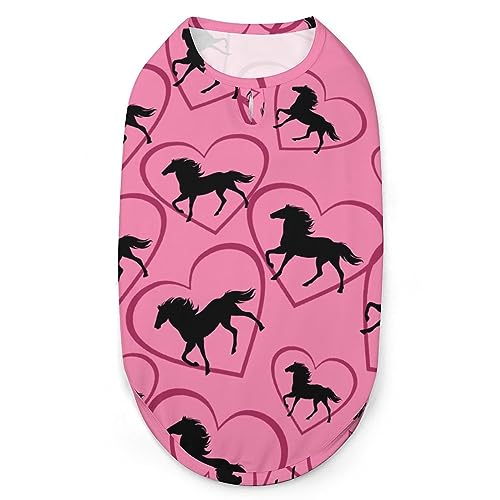Hundehemd mit galoppierendem Pferdeherz, Sommer-T-Shirt für Haustiere, weiches, ärmelloses Tanktop, Haustierkleidung, formelle Kleidung für alle Welpen und Katzen, Größe XL Hundehemd mit galoppierendem Pferdeherz, Sommer-T-Shirt für Haustiere, weiches, ärmelloses Tanktop, Haustierkleidung, formelle Kleidung für alle Welpen und Katzen, Größe XL von FJQWKLF