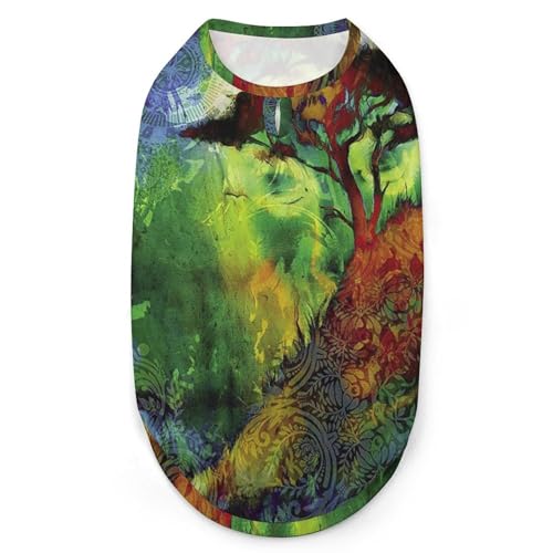 Hundekleidung mit 3D-Aufdruck „Abstrakte Kunst, Baum, stilvolle ärmellose Hundehemden, Weste, atmungsaktives Tanktop für Haustiere, T-Shirt, Sweatshirt, XX-Large Hundekleidung mit 3D-Aufdruck „Abstrakte Kunst, Baum, stilvolle ärmellose Hundehemden, Weste, atmungsaktives Tanktop für Haustiere, T-Shirt, Sweatshirt, XX-Large von FJQWKLF