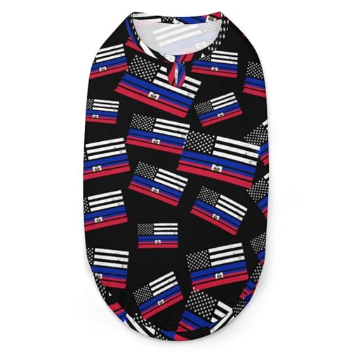 Hundekleidung mit 3D-Aufdruck „Amerikanische Haiti-Flagge, stylische ärmellose Hundehemden, Weste, atmungsaktives Tanktop für Haustiere, T-Shirt, Sweatshirt, Größe L Hundekleidung mit 3D-Aufdruck „Amerikanische Haiti-Flagge, stylische ärmellose Hundehemden, Weste, atmungsaktives Tanktop für Haustiere, T-Shirt, Sweatshirt, Größe L von FJQWKLF