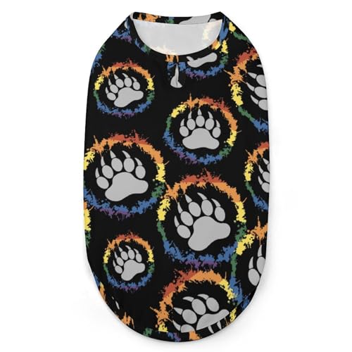 Hundekleidung mit 3D-Aufdruck „Bärentatze mit schwulem Motiv, stylische ärmellose Hundehemden, Weste, atmungsaktives Tanktop für Haustiere, T-Shirt, Sweatshirt, XX-Large Hundekleidung mit 3D-Aufdruck „Bärentatze mit schwulem Motiv, stylische ärmellose Hundehemden, Weste, atmungsaktives Tanktop für Haustiere, T-Shirt, Sweatshirt, XX-Large von FJQWKLF