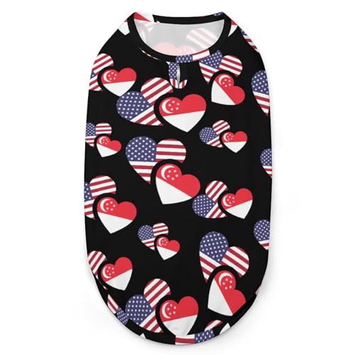 Hundekleidung mit 3D-Aufdruck „Singapur US Flag, stylische ärmellose Hundehemden, Weste, atmungsaktives Tanktop für Haustiere, T-Shirt, Sweatshirt, Größe XL Hundekleidung mit 3D-Aufdruck „Singapur US Flag, stylische ärmellose Hundehemden, Weste, atmungsaktives Tanktop für Haustiere, T-Shirt, Sweatshirt, Größe XL von FJQWKLF