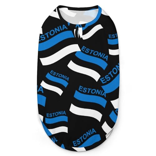 Hundekleidung mit 3D-Aufdruck mit der Flagge Estlands, stylische, ärmellose Hundehemden, Weste, atmungsaktives Tanktop für Haustiere, T-Shirt, Sweatshirt, Größe XL Hundekleidung mit 3D-Aufdruck mit der Flagge Estlands, stylische, ärmellose Hundehemden, Weste, atmungsaktives Tanktop für Haustiere, T-Shirt, Sweatshirt, Größe XL von FJQWKLF