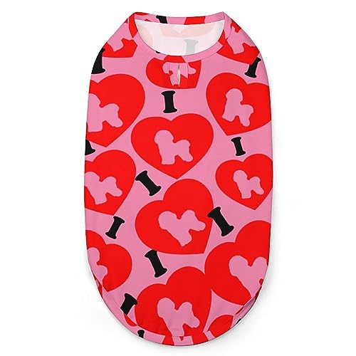 Iove Bichon Hunde-Hundehemd, Sommer-Haustier-T-Shirt, weiches, ärmelloses Tanktop, Haustierkleidung, formelle Kleidung für Welpen und Katzen, Größe M Iove Bichon Hunde-Hundehemd, Sommer-Haustier-T-Shirt, weiches, ärmelloses Tanktop, Haustierkleidung, formelle Kleidung für Welpen und Katzen, Größe M von FJQWKLF