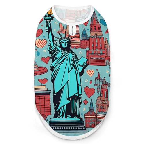 Iove New York City Hundehemd, Sommer-T-Shirt für Haustiere, weiches, ärmelloses Tanktop, Haustierkleidung, formelle Kleidung für alle Welpen und Katzen, Größe M Iove New York City Hundehemd, Sommer-T-Shirt für Haustiere, weiches, ärmelloses Tanktop, Haustierkleidung, formelle Kleidung für alle Welpen und Katzen, Größe M von FJQWKLF