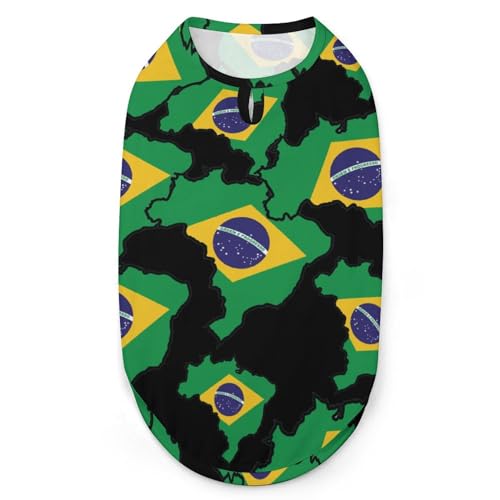 Karte von Brasilienap 3D-Bedruckte Hundekleidung, stilvolle, ärmellose Hundehemden, Weste, atmungsaktives Haustier-Tanktop, T-Shirt, Sweatshirt, Größe M Karte von Brasilienap 3D-Bedruckte Hundekleidung, stilvolle, ärmellose Hundehemden, Weste, atmungsaktives Haustier-Tanktop, T-Shirt, Sweatshirt, Größe M von FJQWKLF