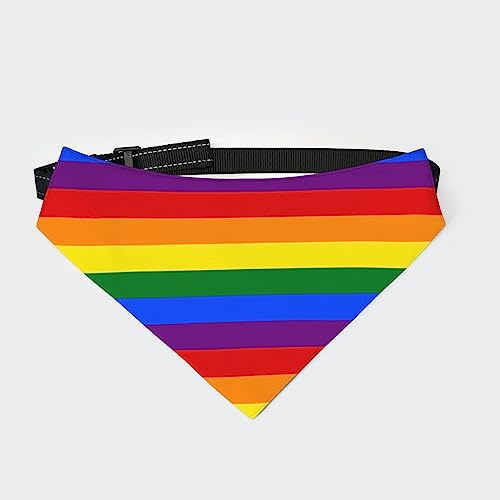 LGBT-Flagge, gestreift, Hunde-Bandana-Halsband, Haustier-Dreieckstuch, Katzen-Halstuch mit Verstellbarer Schnalle LGBT-Flagge, gestreift, Hunde-Bandana-Halsband, Haustier-Dreieckstuch, Katzen-Halstuch mit Verstellbarer Schnalle von FJQWKLF