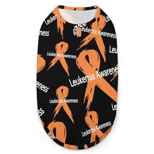 Leukämie-Aufklärung 3D-Bedruckte Hundekleidung, stilvolle, ärmellose Hundehemden, Weste, atmungsaktives Haustier-Tanktop, T-Shirt, Sweatshirt, Größe S Leukämie-Aufklärung 3D-Bedruckte Hundekleidung, stilvolle, ärmellose Hundehemden, Weste, atmungsaktives Haustier-Tanktop, T-Shirt, Sweatshirt, Größe S von FJQWKLF