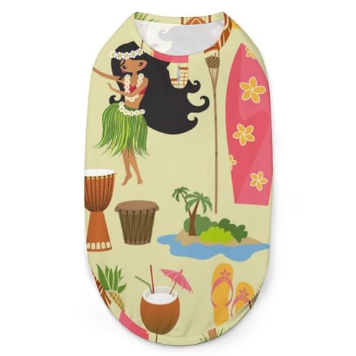 Luau Hawaii Pole Drums Fackeln 3D-Bedruckte Hundekleidung, stylische ärmellose Hundehemden, Weste, atmungsaktives Haustier-Tanktop, T-Shirt, Sweatshirt, Größe L Luau Hawaii Pole Drums Fackeln 3D-Bedruckte Hundekleidung, stylische ärmellose Hundehemden, Weste, atmungsaktives Haustier-Tanktop, T-Shirt, Sweatshirt, Größe L von FJQWKLF