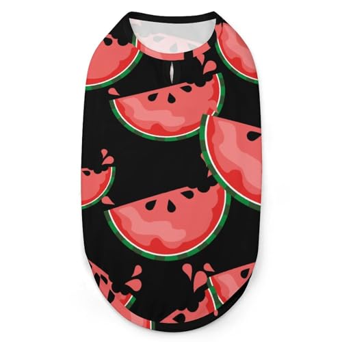 Lustige Hundekleidung mit rotem Wassermelonen-3D-Aufdruck, stilvolle ärmellose Hundehemden, Weste, atmungsaktives Haustier-Tanktop, T-Shirt, Sweatshirt, XX-Large Lustige Hundekleidung mit rotem Wassermelonen-3D-Aufdruck, stilvolle ärmellose Hundehemden, Weste, atmungsaktives Haustier-Tanktop, T-Shirt, Sweatshirt, XX-Large von FJQWKLF