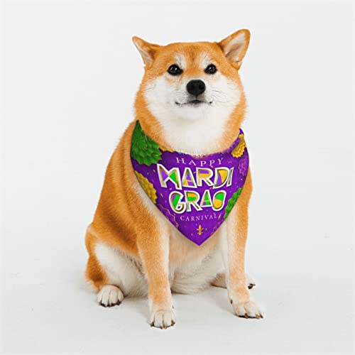 Mardi Gras verstellbare Hundekostüme, Bandana-Passform, dreieckig, wendbar, Doppel-Design, Haustier-Schal, klein von FJQWKLF