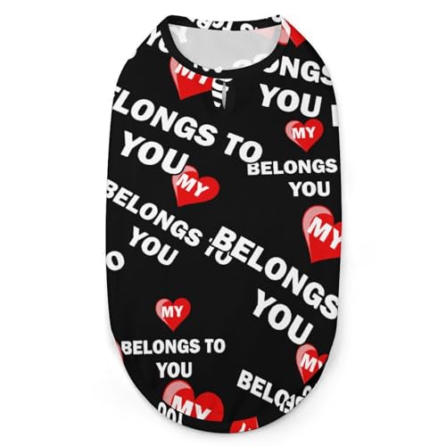 My Heart Belongs to You 3D-Bedruckte Hundekleidung, stylische, ärmellose Hundehemden, Weste, atmungsaktives Haustier-Tanktop, T-Shirt, Sweatshirt, Größe XL My Heart Belongs to You 3D-Bedruckte Hundekleidung, stylische, ärmellose Hundehemden, Weste, atmungsaktives Haustier-Tanktop, T-Shirt, Sweatshirt, Größe XL von FJQWKLF