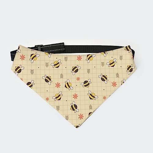 Niedliche gelbe und Schwarze Bienen, Hundehalstuch, Halsband, Dreieckstuch, Katzenhalstuch mit Verstellbarer Schnalle Niedliche gelbe und Schwarze Bienen, Hundehalstuch, Halsband, Dreieckstuch, Katzenhalstuch mit Verstellbarer Schnalle von FJQWKLF