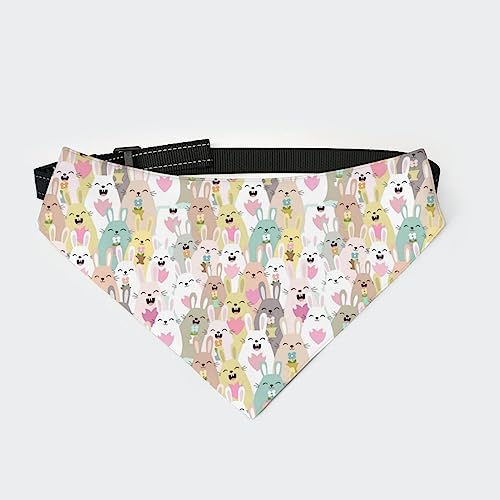 Niedliches weißes Kaninchen-Häschen, nahtloses Hunde-Bandana-Halsband, Haustier-Dreieckstuch, Katzen-Halstuch mit Verstellbarer Schnalle Niedliches weißes Kaninchen-Häschen, nahtloses Hunde-Bandana-Halsband, Haustier-Dreieckstuch, Katzen-Halstuch mit Verstellbarer Schnalle von FJQWKLF