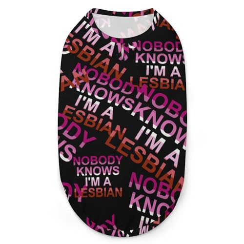 Nobody Knows I'm Aesbian 3D-Bedruckte Hundekleidung, stylische, ärmellose Hundehemden, Weste, atmungsaktives Haustier-Tanktop, T-Shirt, Sweatshirt, XX-Large Nobody Knows I'm Aesbian 3D-Bedruckte Hundekleidung, stylische, ärmellose Hundehemden, Weste, atmungsaktives Haustier-Tanktop, T-Shirt, Sweatshirt, XX-Large von FJQWKLF