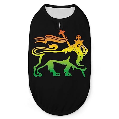 Rastaion of Judah Hundehemd, Sommer-T-Shirt für Haustiere, weiches, ärmelloses Tanktop, Haustierkleidung, formelle Kleidung für alle Welpen und Katzen, Größe S Rastaion of Judah Hundehemd, Sommer-T-Shirt für Haustiere, weiches, ärmelloses Tanktop, Haustierkleidung, formelle Kleidung für alle Welpen und Katzen, Größe S von FJQWKLF