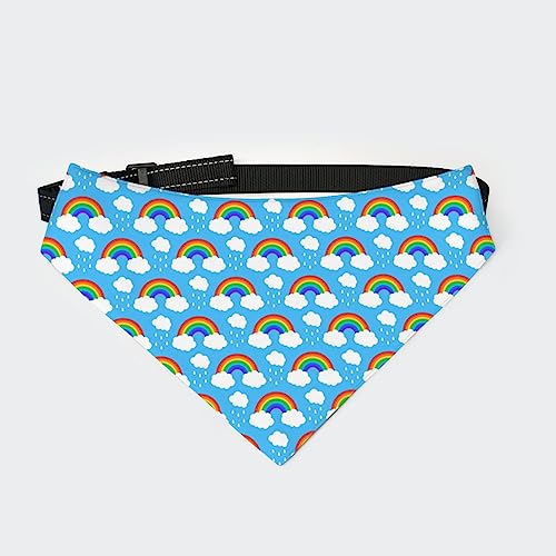 Regenbogen und Wolken Hunde-Bandana-Halsband, Haustier-Dreieckstuch, Katzen-Halstuch mit Verstellbarer Schnalle Regenbogen und Wolken Hunde-Bandana-Halsband, Haustier-Dreieckstuch, Katzen-Halstuch mit Verstellbarer Schnalle von FJQWKLF