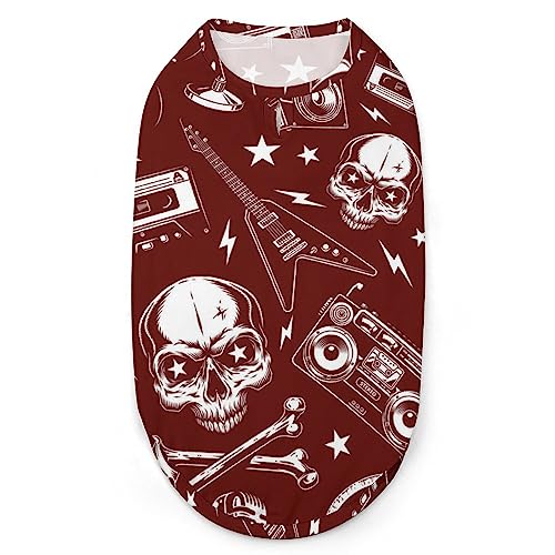 Rock 'N Rollkull Hundehemd, Sommer-T-Shirt für Haustiere, weiches, ärmelloses Tanktop, Haustierkleidung, formelle Kleidung für alle Welpen und Katzen, Größe L Rock 'N Rollkull Hundehemd, Sommer-T-Shirt für Haustiere, weiches, ärmelloses Tanktop, Haustierkleidung, formelle Kleidung für alle Welpen und Katzen, Größe L von FJQWKLF