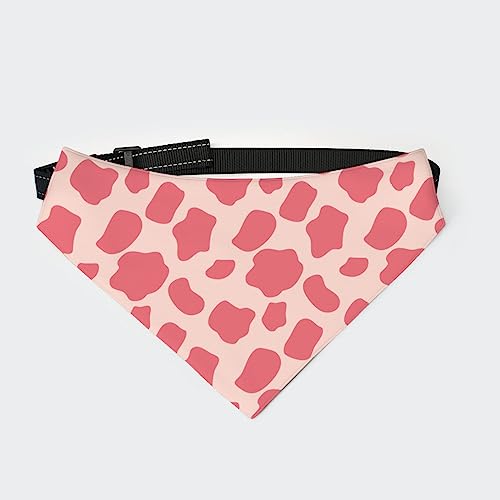 Rosa Hunde-Bandana-Halsband mit Kuhmuster, dreieckiger Schal, Katzenhalstuch mit Verstellbarer Schnalle Rosa Hunde-Bandana-Halsband mit Kuhmuster, dreieckiger Schal, Katzenhalstuch mit Verstellbarer Schnalle von FJQWKLF