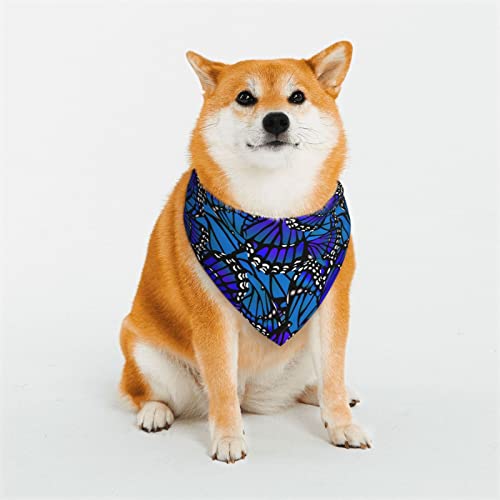 Schmetterlingsmuster, verstellbare Hundekostüme, Bandana-Passform, dreieckig, wendbar, doppeltes Design, Haustier-Schal, Größe M Schmetterlingsmuster, verstellbare Hundekostüme, Bandana-Passform, dreieckig, wendbar, doppeltes Design, Haustier-Schal, Größe M von FJQWKLF