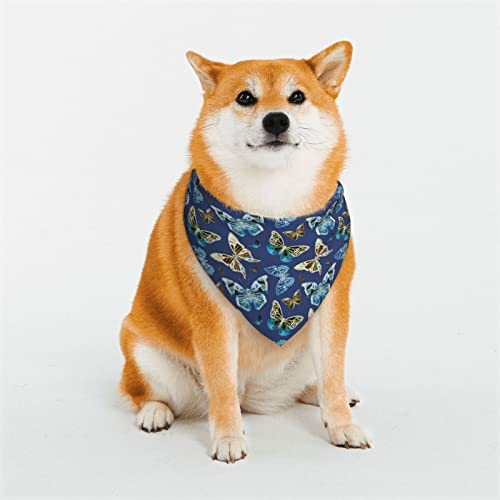 Schmetterlingsmuster, verstellbare Hundekostüme, Bandana-Passform, dreieckig, wendbar, doppeltes Design, Haustier-Schal, Größe M Schmetterlingsmuster, verstellbare Hundekostüme, Bandana-Passform, dreieckig, wendbar, doppeltes Design, Haustier-Schal, Größe M von FJQWKLF