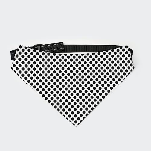 Schwarz-weiß gepunktetes Hunde-Bandana-Halsband, Haustier-Dreieckstuch, Katzen-Halstuch mit Verstellbarer Schnalle Schwarz-weiß gepunktetes Hunde-Bandana-Halsband, Haustier-Dreieckstuch, Katzen-Halstuch mit Verstellbarer Schnalle von FJQWKLF