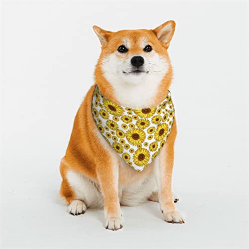 Sonnenblumenmuster, verstellbare Hundekostüme, Bandana-Passform, dreieckig, wendbar, doppeltes Design, Haustier-Schal, mittelgroß von FJQWKLF