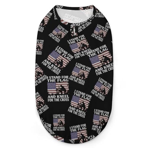 Stehen für Flagge, Knien für Kreuz, 3D-Bedruckte Hundekleidung, stilvolle, ärmellose Hundehemden, Weste, atmungsaktives Haustier-Tanktop, T-Shirt, Sweatshirt, Größe L Stehen für Flagge, Knien für Kreuz, 3D-Bedruckte Hundekleidung, stilvolle, ärmellose Hundehemden, Weste, atmungsaktives Haustier-Tanktop, T-Shirt, Sweatshirt, Größe L von FJQWKLF