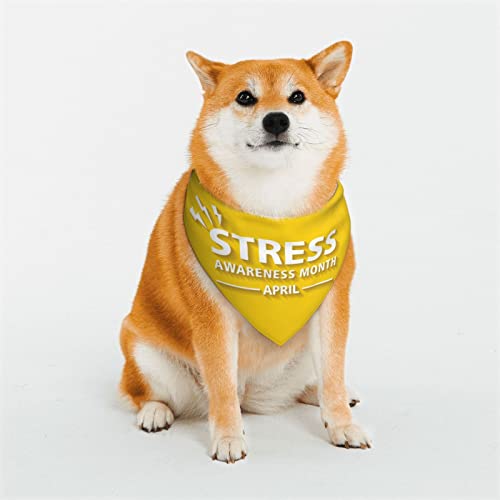 Stressbewusstseinsmonat, verstellbare Hundekostüme, Bandana-Passform, dreieckig, wendbar, doppeltes Design, Haustierschal, Größe M von FJQWKLF