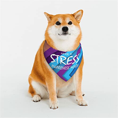 Stressbewusstseinsmonat, verstellbare Hundekostüme, Bandana-Passform, dreieckig, wendbar, doppeltes Design, Haustierschal, Größe M Stressbewusstseinsmonat, verstellbare Hundekostüme, Bandana-Passform, dreieckig, wendbar, doppeltes Design, Haustierschal, Größe M von FJQWKLF