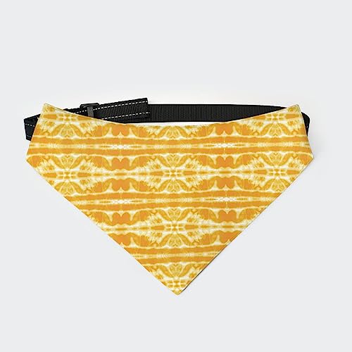 Tie Dye Gelbes Hunde-Bandana-Halsband, Haustier-Dreieckstuch, Katzen-Halstuch mit Verstellbarer Schnalle Tie Dye Gelbes Hunde-Bandana-Halsband, Haustier-Dreieckstuch, Katzen-Halstuch mit Verstellbarer Schnalle von FJQWKLF