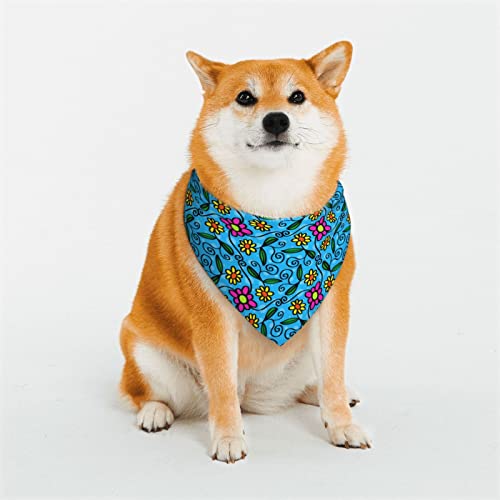 Verstellbare Hundekostüme mit Sonnenblumen-Muster, Bandana-Passform, dreieckig, wendbar, doppeltes Design, Haustier-Schal, groß von FJQWKLF
