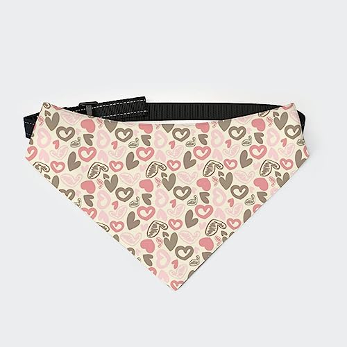 Vintage Love Heart Hunde-Bandana-Halsband, Haustier-Dreieckstuch, Katzen-Halstuch mit Verstellbarer Schnalle Vintage Love Heart Hunde-Bandana-Halsband, Haustier-Dreieckstuch, Katzen-Halstuch mit Verstellbarer Schnalle von FJQWKLF