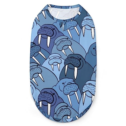 Walrus Hundehemd, Sommer-T-Shirt für Haustiere, weiches, ärmelloses Tanktop, Haustierkleidung, formelle Kleidung für alle Welpen und Katzen, XX-Large Walrus Hundehemd, Sommer-T-Shirt für Haustiere, weiches, ärmelloses Tanktop, Haustierkleidung, formelle Kleidung für alle Welpen und Katzen, XX-Large von FJQWKLF