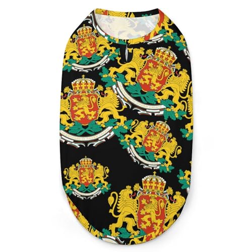 Wappen von Bulgarien, 3D-Bedruckte Hundekleidung, stilvolle, ärmellose Hundehemden, Weste, atmungsaktives Haustier-Tanktop, T-Shirt, Sweatshirt, Größe S Wappen von Bulgarien, 3D-Bedruckte Hundekleidung, stilvolle, ärmellose Hundehemden, Weste, atmungsaktives Haustier-Tanktop, T-Shirt, Sweatshirt, Größe S von FJQWKLF