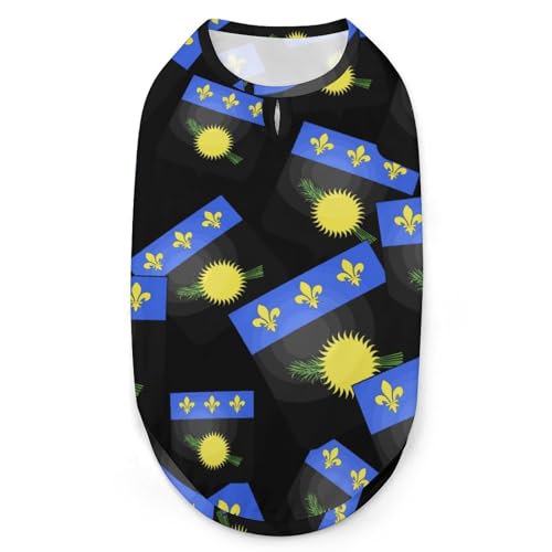 Wappen von Guadeloupe, 3D-Bedruckte Hundekleidung, stylische, ärmellose Hundehemden, Weste, atmungsaktives Tanktop für Haustiere, T-Shirt, Sweatshirt, Größe XL Wappen von Guadeloupe, 3D-Bedruckte Hundekleidung, stylische, ärmellose Hundehemden, Weste, atmungsaktives Tanktop für Haustiere, T-Shirt, Sweatshirt, Größe XL von FJQWKLF