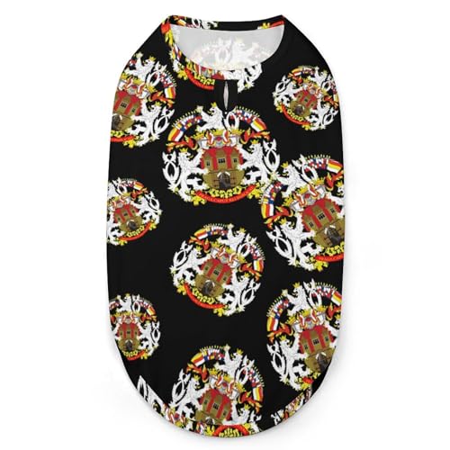 Wappen von Prag, 3D-Bedruckte Hundekleidung, stylische, ärmellose Hundehemden, Weste, atmungsaktives Haustier-Tanktop, T-Shirt, Sweatshirt, Größe L Wappen von Prag, 3D-Bedruckte Hundekleidung, stylische, ärmellose Hundehemden, Weste, atmungsaktives Haustier-Tanktop, T-Shirt, Sweatshirt, Größe L von FJQWKLF