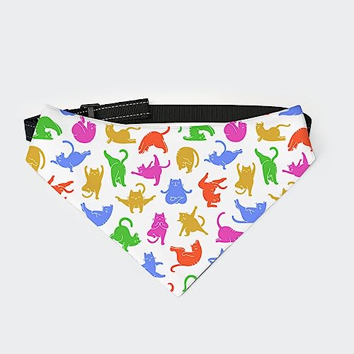 Yoga-Posen, lustiges Katzenmuster, Hundehalstuch, Halsband, Dreieckstuch, Katzenhalstuch mit Verstellbarer Schnalle Yoga-Posen, lustiges Katzenmuster, Hundehalstuch, Halsband, Dreieckstuch, Katzenhalstuch mit Verstellbarer Schnalle von FJQWKLF