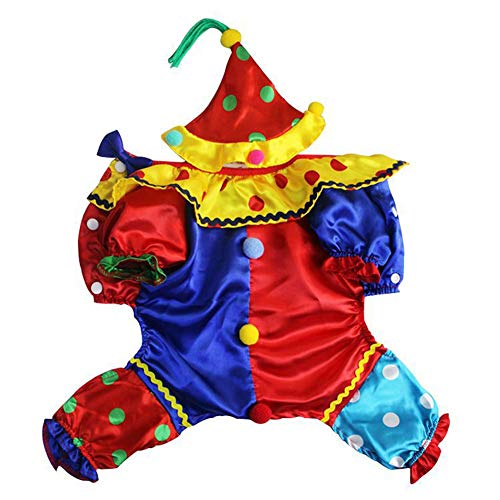 FJROnline Halloween-Clown-Outfit für kleine und mittelgroße Hunde von FJROnline